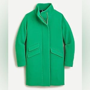 Cocoon coat in Italian stadium-cloth wool blend